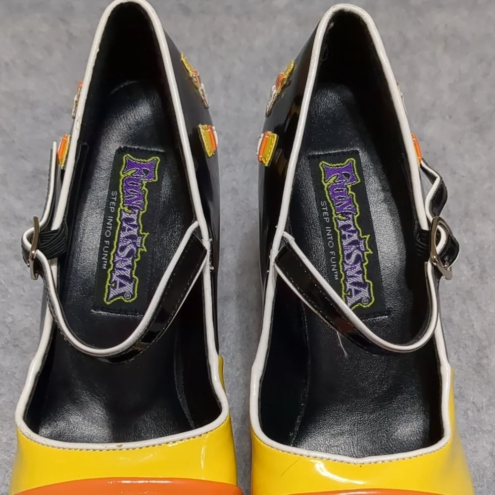Funtasma Candy Corn Mary Jane Platform Heels womens sz 5 - Picture 8 of 16